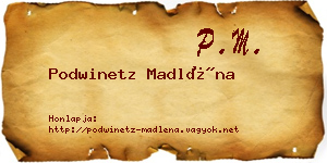 Podwinetz Madléna névjegykártya